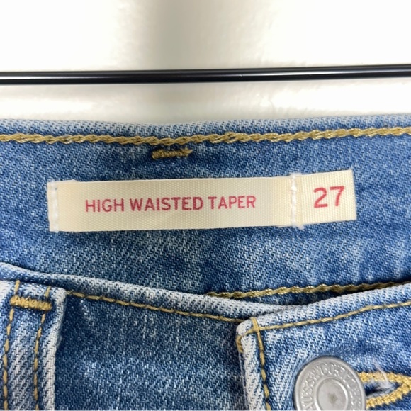 LEVI'S High Waisted Taper Jeans Mid Stone Wash {J48} - Picture 5 of 7